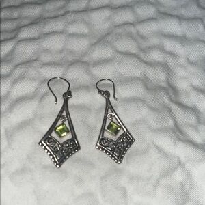 Elegant Silver and Peridot Earrings